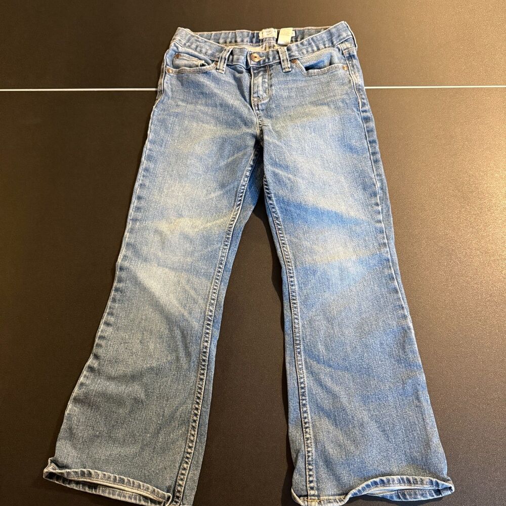 Vtg BONGO Girls 4T Jeans Y2K Boho Embroidered Pockets Flare Denim Elastic Waist